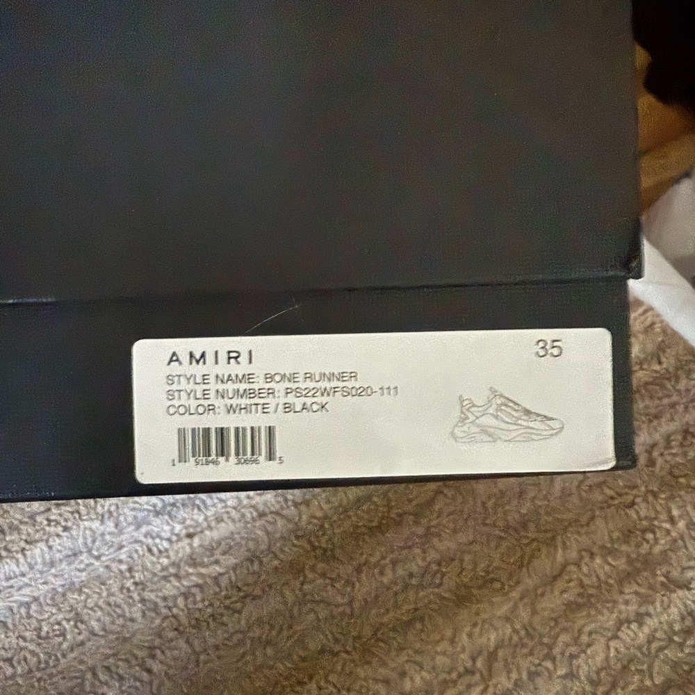 Amiri Bone Runner Off White/Black Sneakers - Picture 8 of 10